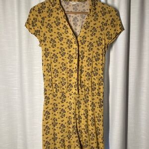 Aeropostale Yellow Floral Jumpsuit